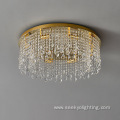 Golden ceiling canopy crystal pendant luxury ceiling lamp